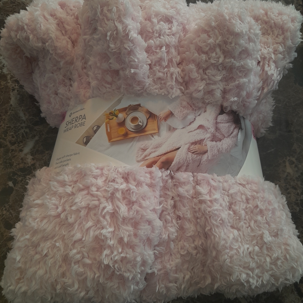 Sherpa Wrap Robe Soft Pink